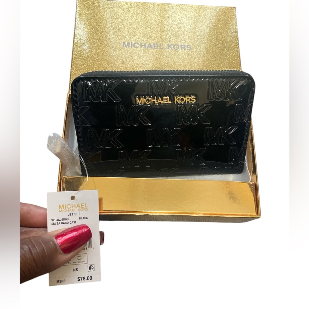 NWT Michael Kors Embossed Logo Card Case - Picture 2 of 5